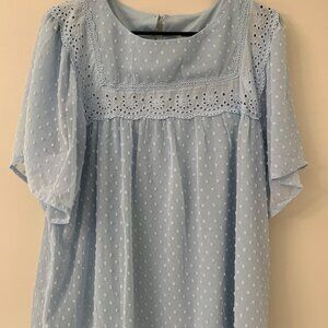 Dokotoo Sz L Blue Dotted Top